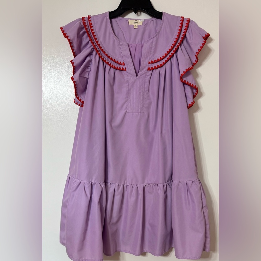 Entro Lavender Drop Waist Dress Size M